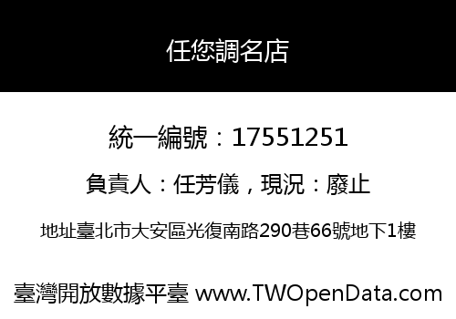任您調名店
