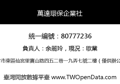 萬達環保企業社