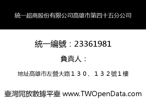 統一超商股份有限公司高雄巿第四十五分公司