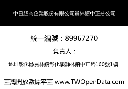 中日超商企業股份有限公司員林鎮中正分公司