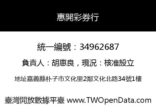 惠開彩券行