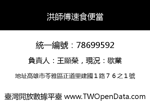 洪師傅速食便當