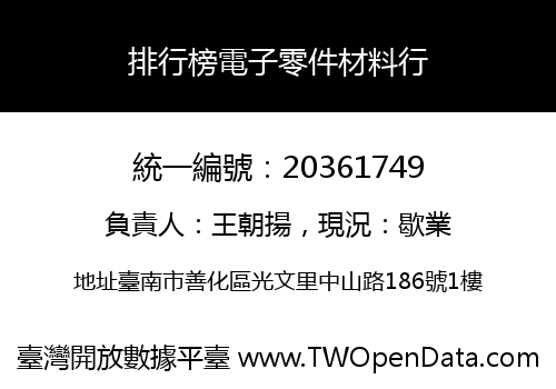 排行榜電子零件材料行