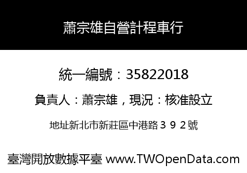 蕭宗雄自營計程車行