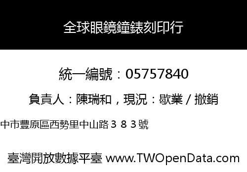 全球眼鏡鐘錶刻印行