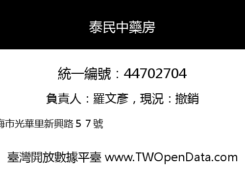 泰民中藥房