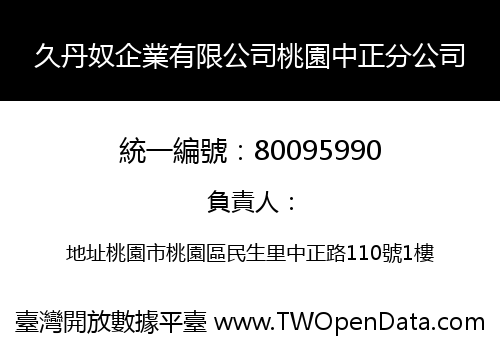 久丹奴企業有限公司桃園中正分公司