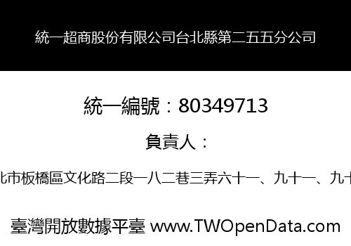 統一超商股份有限公司台北縣第二五五分公司