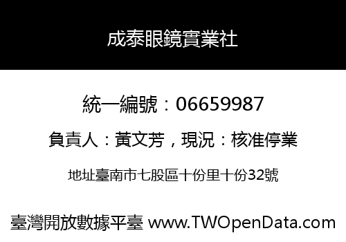 成泰眼鏡實業社