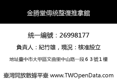 金勝堂傳統整復推拿館