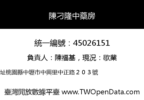 陳刁隆中藥房