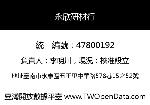 永欣研材行