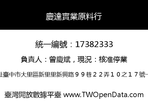 慶達實業原料行