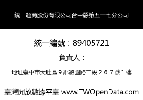 統一超商股份有限公司台中縣第五十七分公司