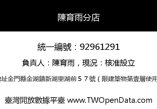 陳育雨分店
