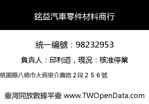 銘益汽車零件材料商行