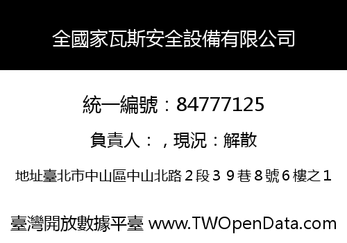 全國家瓦斯安全設備有限公司