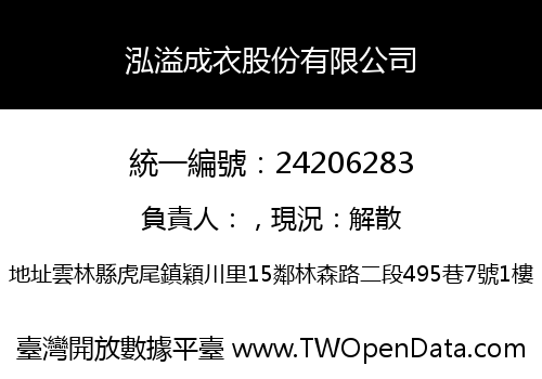 泓溢成衣股份有限公司