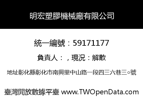 明宏塑膠機械廠有限公司