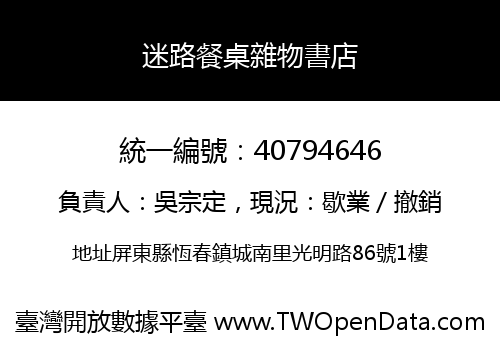 迷路餐桌雜物書店