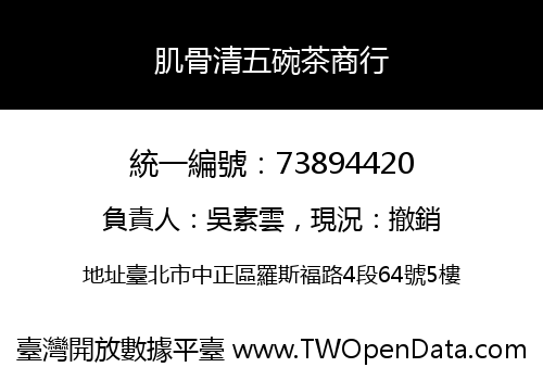 肌骨清五碗茶商行