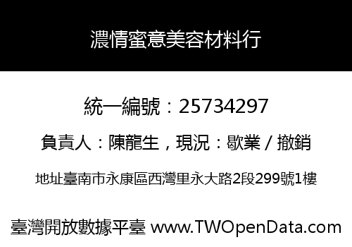 濃情蜜意美容材料行