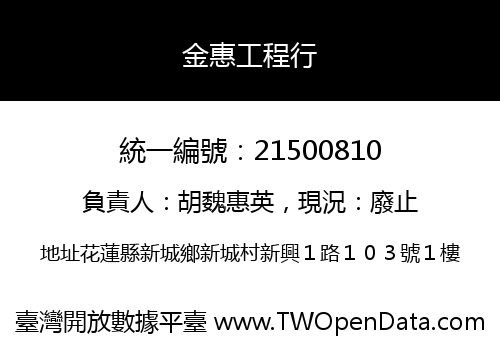 金惠工程行