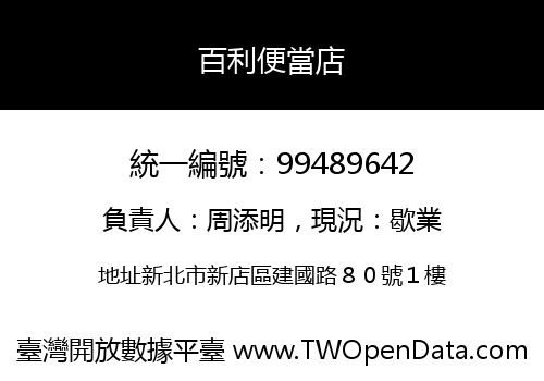 百利便當店