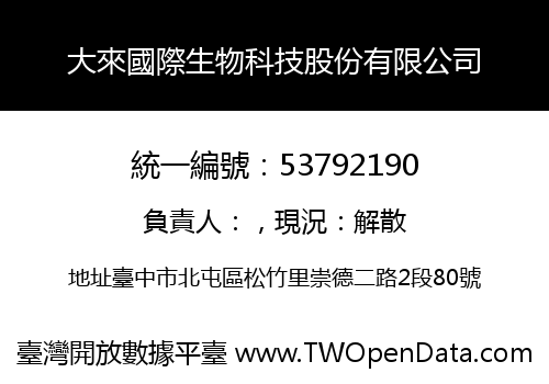 大來國際生物科技股份有限公司