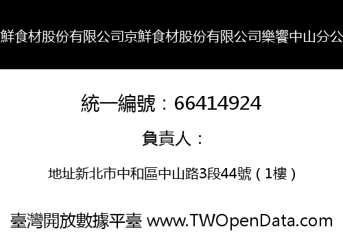 京鮮食材股份有限公司京鮮食材股份有限公司樂饗中山分公司