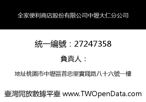 全家便利商店股份有限公司中壢大仁分公司