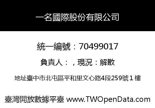 一名國際股份有限公司