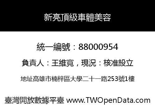 新亮頂級車體美容