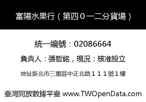 富陽水果行（第四０一二分貨場）