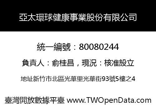 亞太環球健康事業股份有限公司