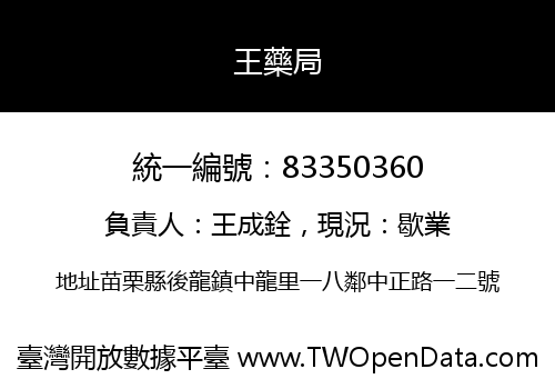 王藥局
