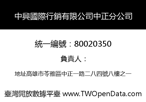 中興國際行銷有限公司中正分公司
