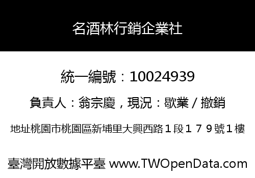 名酒林行銷企業社