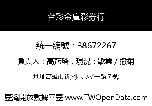 台彩金庫彩券行