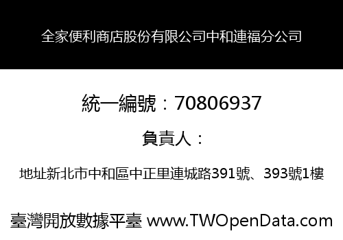 全家便利商店股份有限公司中和連福分公司