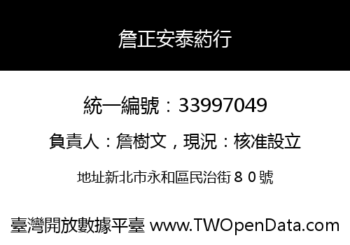 詹正安泰葯行