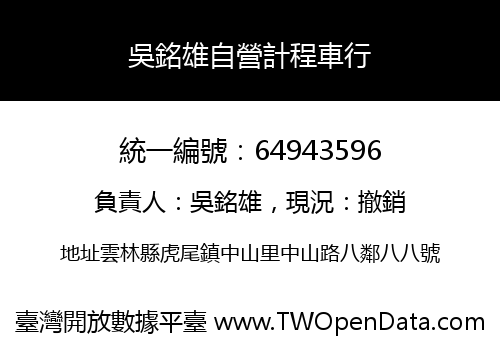 吳銘雄自營計程車行