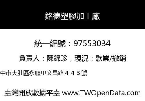銘德塑膠加工廠