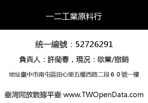 一二工業原料行