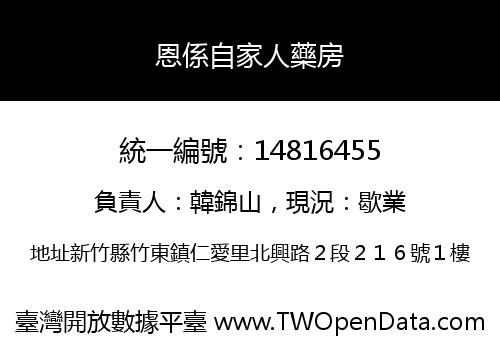 恩係自家人藥房