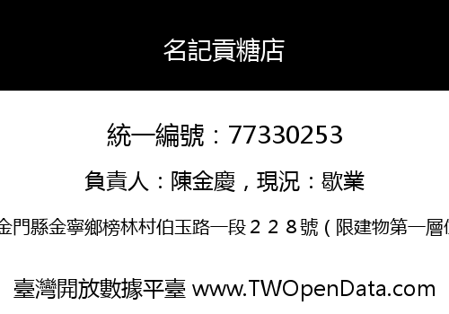 名記貢糖店
