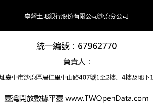 臺灣土地銀行股份有限公司沙鹿分公司