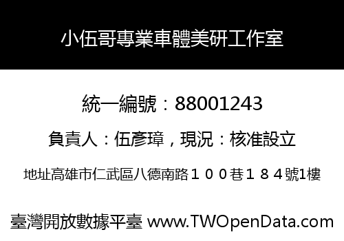 小伍哥專業車體美研工作室