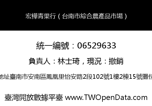 宏樺青果行（台南市綜合農產品市場）