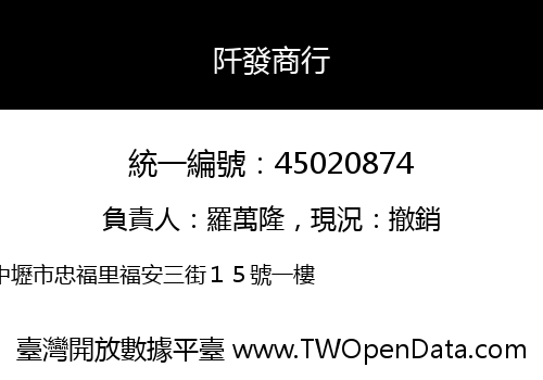 阡發商行